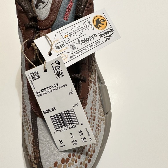 Reebok Zig Kinetica 2.5 x Jurassic World Grizzly Brown/Peat/Stark Gray Men’s 8 - Picture 6 of 9